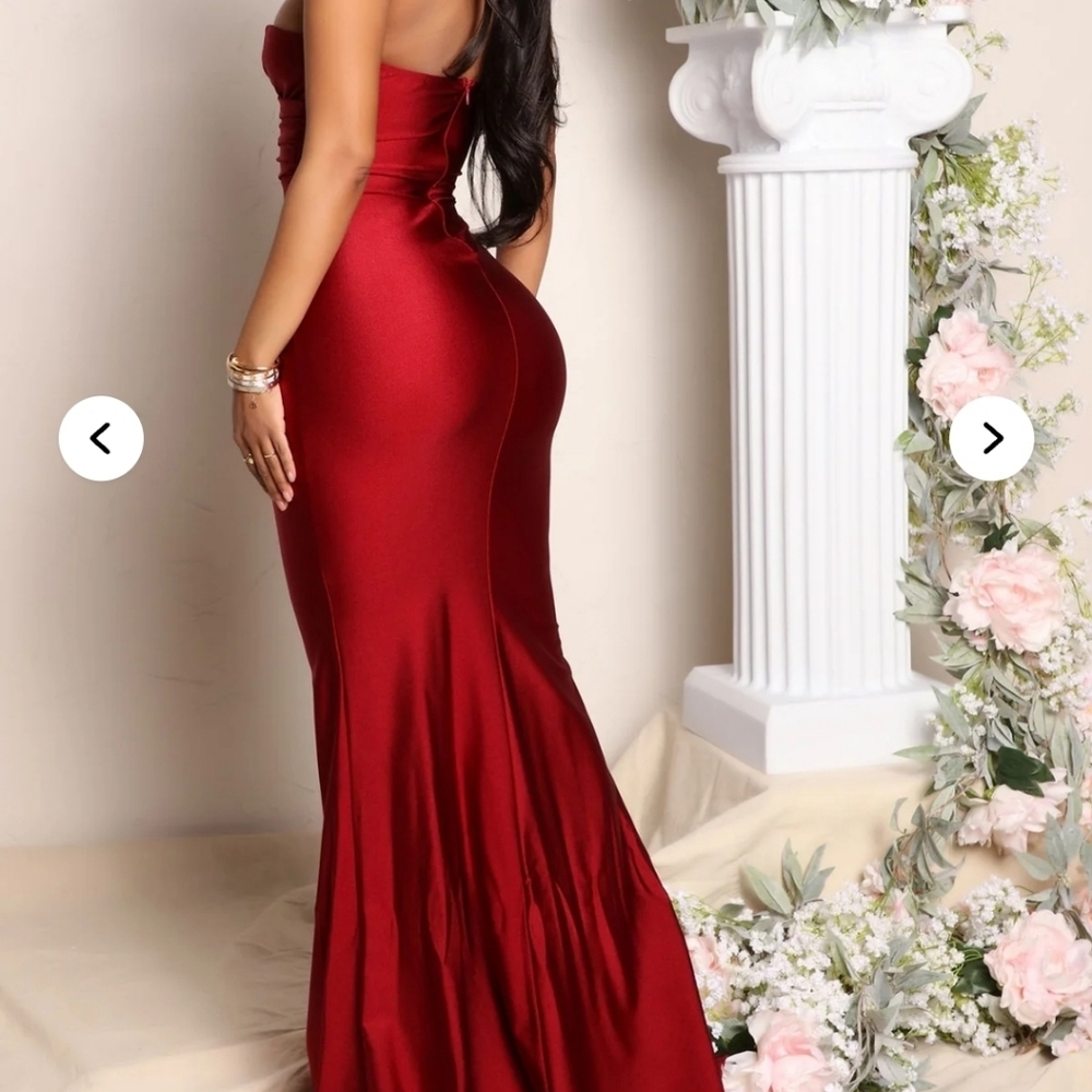 Fashion Nova Strapless Scarlet Dress Holiday Valentines Day NYE PROM
